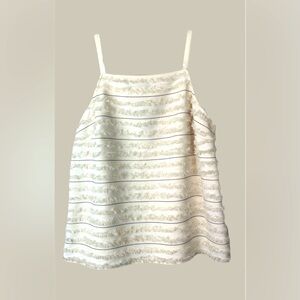 Anthropologie Maeve top with straps back keyhole & eyelash stripe detail Size 4